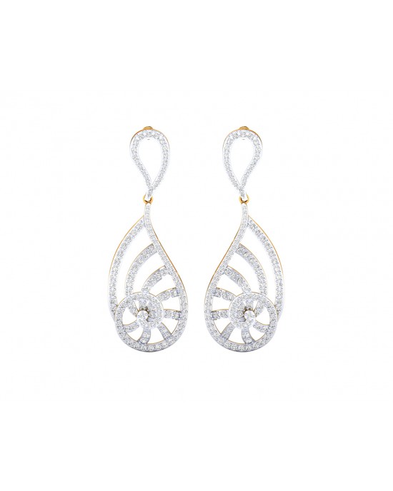 Venna Diamond Danglers in 18k gold