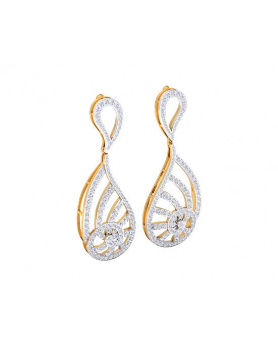 Venna Diamond Danglers in 18k gold