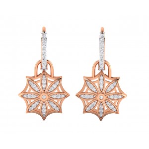 Reha Diamond floral earrings on diamond hoops