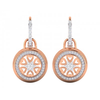 Saba Diamond Dangle earrings on diamond hoops in gold
