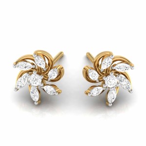 Harley Diamond Studs in 14k Gold