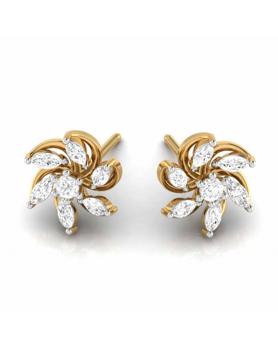 Harley Diamond Studs in 14k Gold