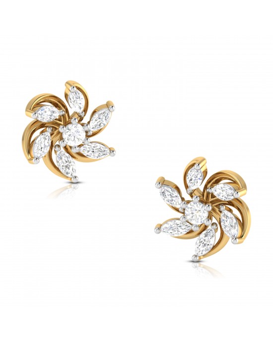 Harley Diamond Studs in 14k Gold