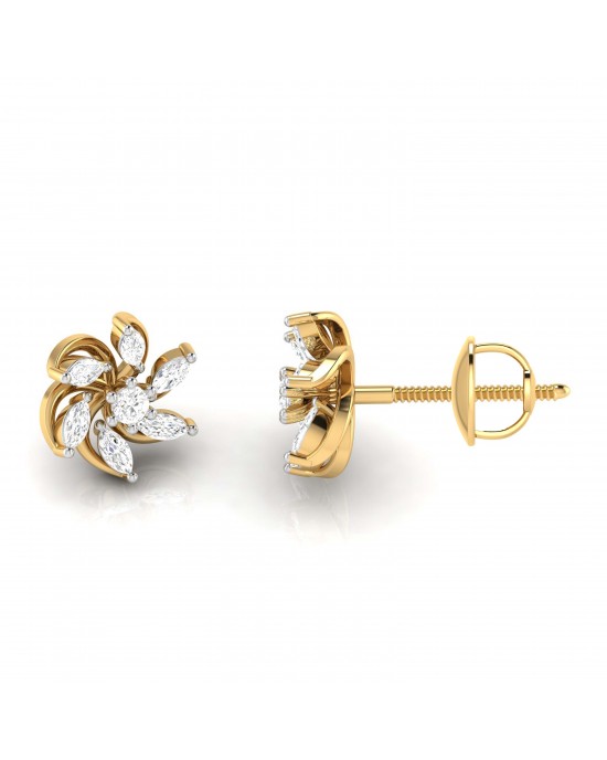 Harley Diamond Studs in 14k Gold