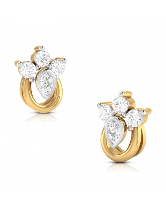 Diana Diamond Studs in 14k Gold