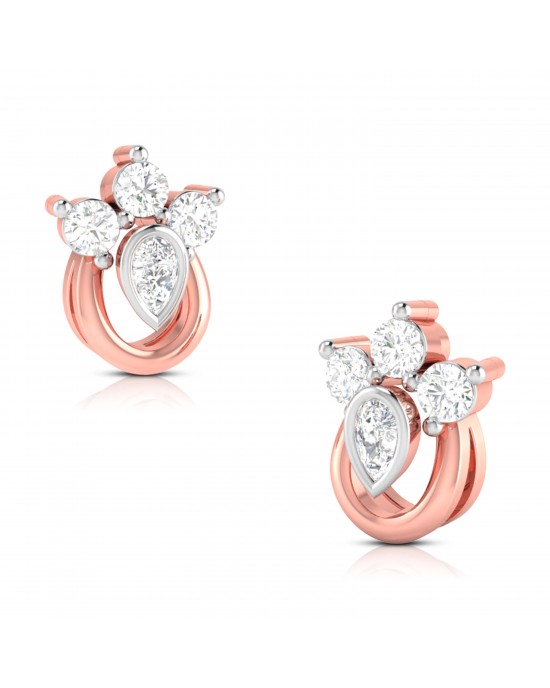 Diana Diamond Studs in 14k Gold