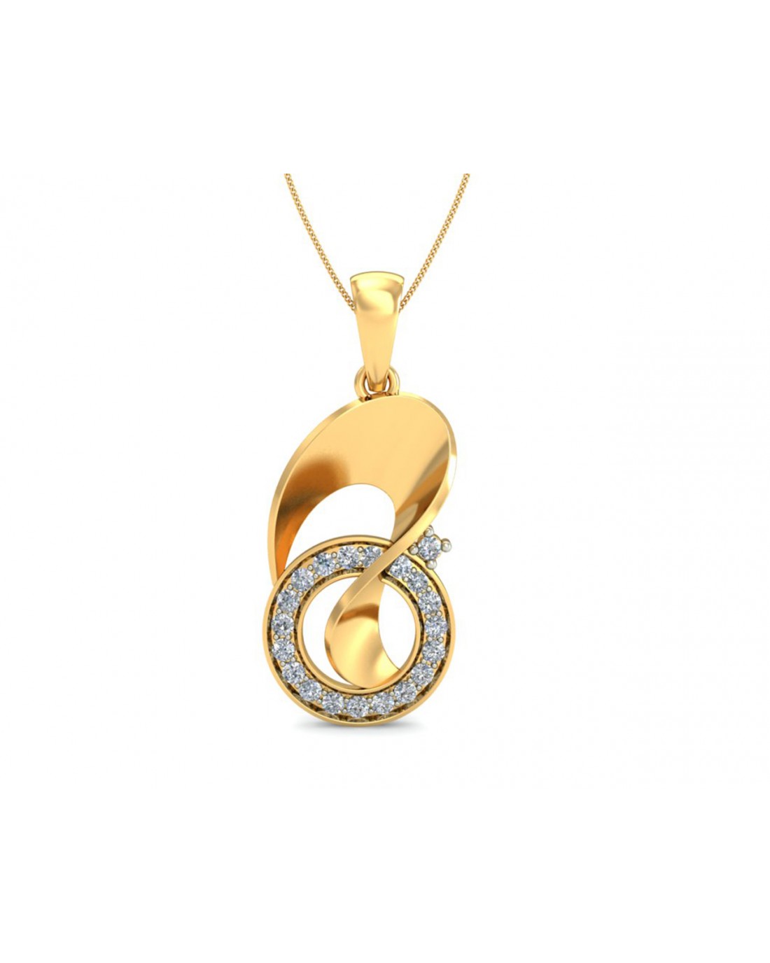 Olivia Gold Diamond Pendant in 14k hallmarked gold
