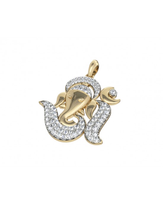 Om Ganesh Diamond Pendant 