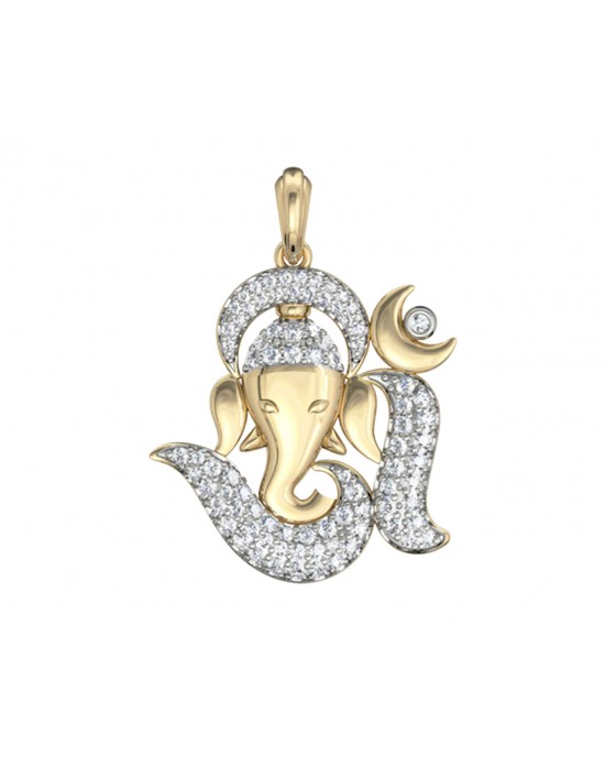Om Ganesh Diamond Pendant 