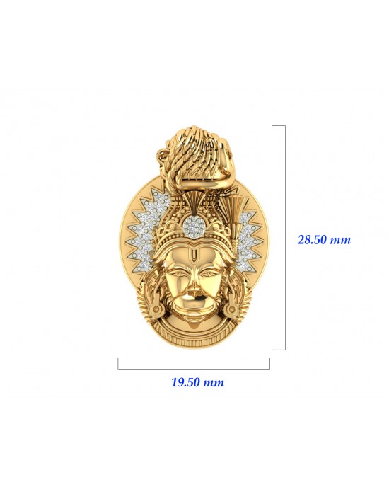 Divine Hanuman Pendant in Gold