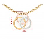 Amy Diamond Pendant in tricolor gold with diamonds