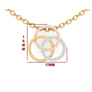 Amy Diamond Pendant in tricolor gold with diamonds