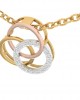 Amy Diamond Pendant in tricolor gold with diamonds