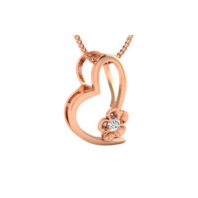 Valentine's diamond heart pendant in gold