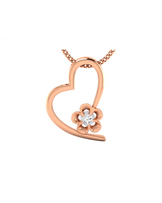 Valentine's diamond heart pendant in gold