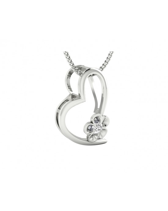 Duo Diamond Heart Pendant | Glimmering Pendants | CaratLane