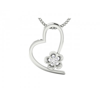 Valentine's diamond heart pendant in gold