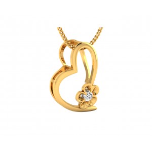 Valentine's diamond heart pendant in gold