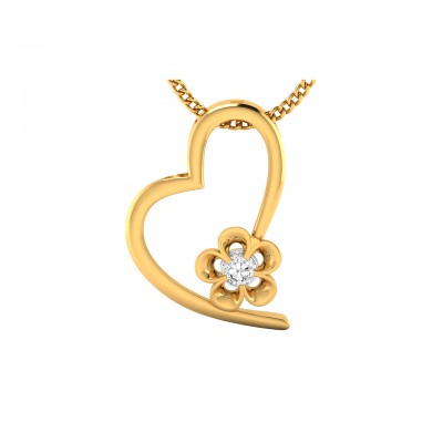 Valentine's diamond heart pendant in gold