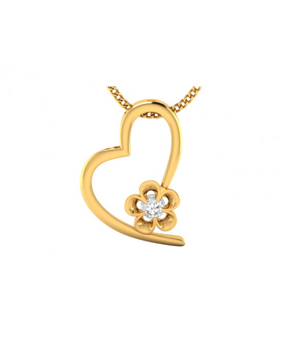 Valentine's diamond heart pendant in gold