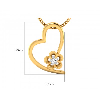 Valentine's diamond heart pendant in gold