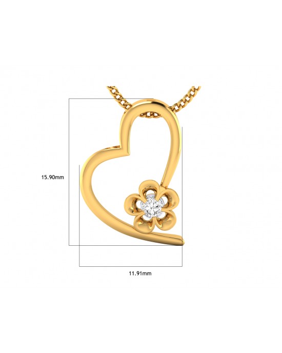 Valentine's diamond heart pendant in gold