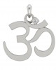 Silver Om Pendant with single diamond