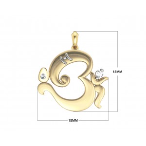 Om Ganesh Gold Pendant