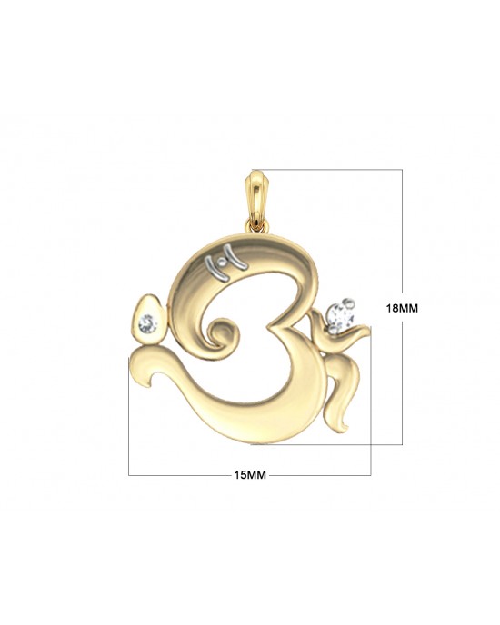 Om Ganesh Gold Pendant