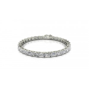 Zeba Lab Grown Emerald Cut Diamonds Tennis Bracelet in Gold   