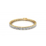 Zeba Lab Grown Emerald Cut Diamonds Tennis Bracelet in Gold   