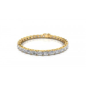 Zeba Lab Grown Emerald Cut Diamonds Tennis Bracelet in Gold   