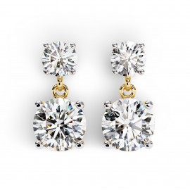 Elena Lab Diamond Solitaire Drop Earrings in Gold
