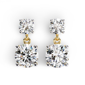 Elena Lab Diamond Solitaire Drop Earrings in Gold