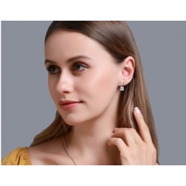 Elena Lab Diamond Solitaire Drop Earrings in Gold