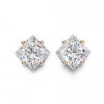 Princess Lab Grown Diamond Solitaire Ear Studs in Gold