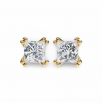 Ava Princess Cut Lab Grown Diamond Solitaire Earrings in gold