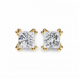 Ava Princess Cut Lab Grown Diamond Solitaire Earrings in gold