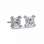 Ava Princess Cut Lab Grown Diamond Solitaire Earrings in gold