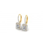 Mia Lab Grown Radiant Cut diamond solitaires earring set in gold   
