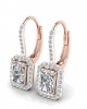 Mia Lab Grown Radiant Cut diamond solitaires earring set in gold   
