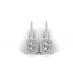 Mia Lab Grown Radiant Cut diamond solitaires earring set in gold   