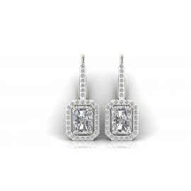 Mia Lab Grown Radiant Cut diamond solitaires earring set in gold   