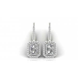 Mia Lab Grown Radiant Cut diamond solitaires earring set in gold   