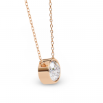 Tina Lab Grown Oval Shape Diamond Solitaire Pendant on gold chain