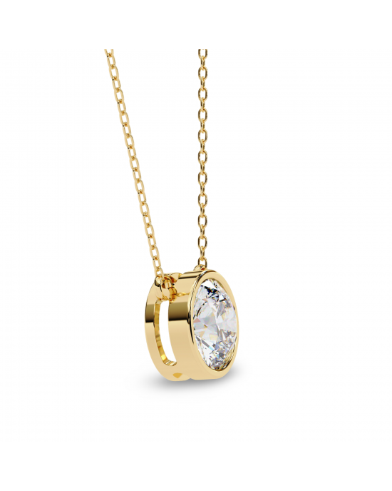 Kate Lab Grown Diamond Bezel set Pendant on chain