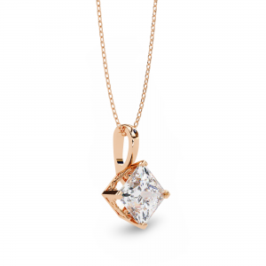 Princess Lab Grown Diamond Solitaire Pendant 