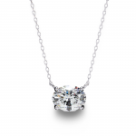 Olivia Oval Shape Lab Grown Diamond Solitaire Pendant on gold chain