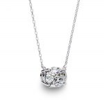 Olivia Oval Shape Lab Grown Diamond Solitaire Pendant on gold chain