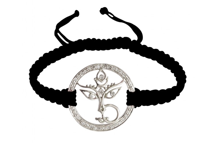 Durga Mata Bracelet with diamonds in silver